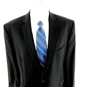 Calvin Klein Wool 2 Button Blazer 42R Black Tagged 46R Has Been Tailored From Or
